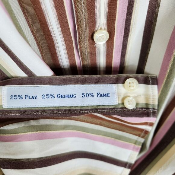 Etro Milano Multi-Color Vertical Striped Long Sleeve Button Down 43 - Picture 9 of 10